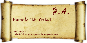 Horváth Antal névjegykártya